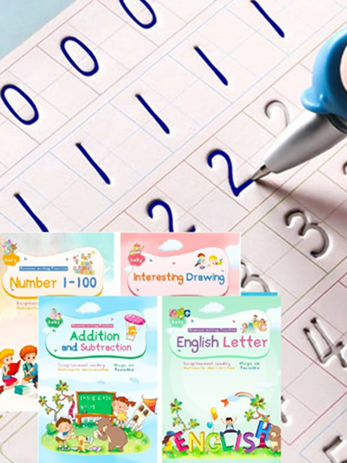 Pack of Three Deal- Magentic Sticks, Writing book & Magic Colouring book